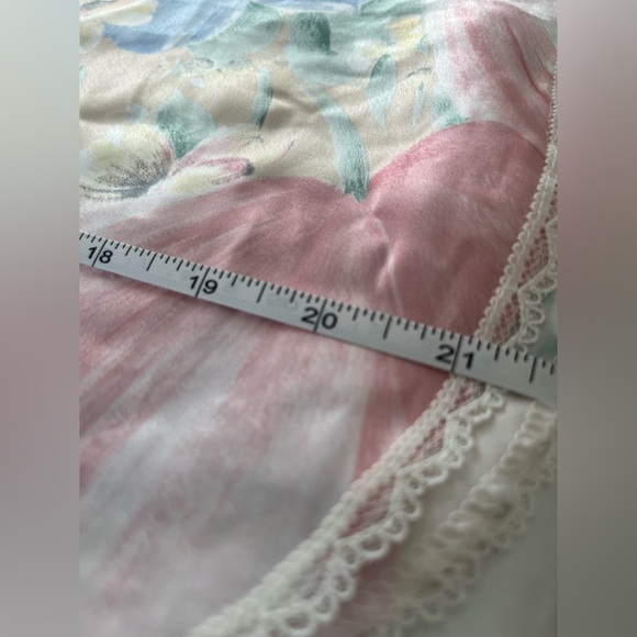 Vintage pastel Floral Lace Trim Chemise Camisole Top size 34 fairy y2k coquette - Picture 8 of 8